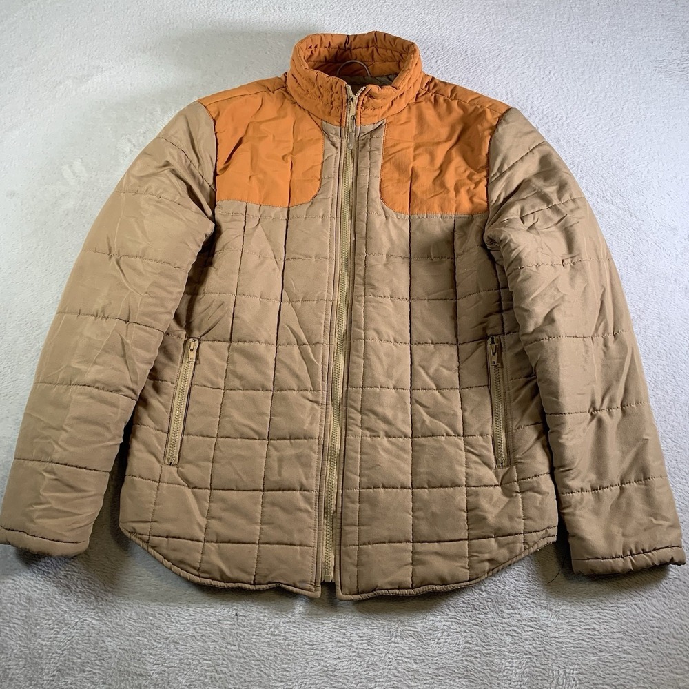 NOMAD Jacket Mens XL Tan Colorblock E-JOSIAH-MN Cream Padded‎ Full Zip Slim Fit